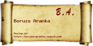 Boruzs Aranka névjegykártya