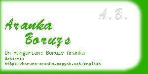 aranka boruzs business card